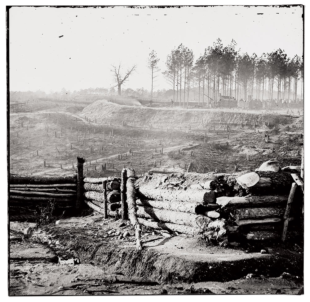 Trenches at Bermuda Hundred. Glass plate negative by an unidentified photographer. Library of Congress.