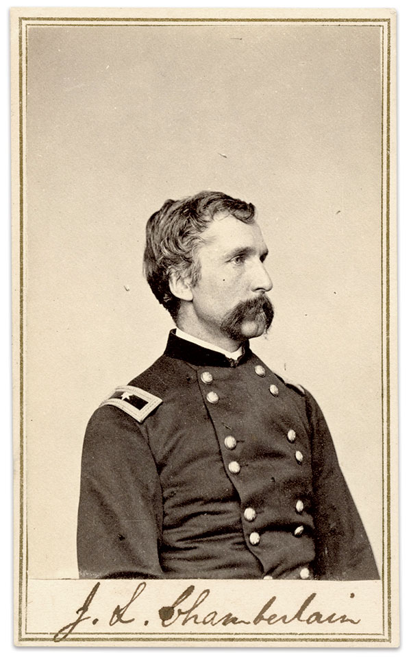 Law’s habitual failure to file after-action reports allowed the story of the Round Tops to be told by others, notably by Joshua Lawrence Chamberlain of the 20th Maine Infantry. Carte de visite by an unidentified photographer. Tom Glass Collection.