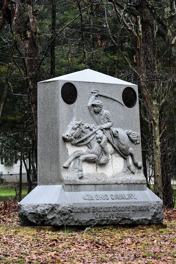 The news brief about the 4th Ohio Cavalry monument is attached to the inside cover of the image case. It was clipped from the Oct. 30, 1894, issue of the Cincinnati Enquirer. Courtesy of the author.