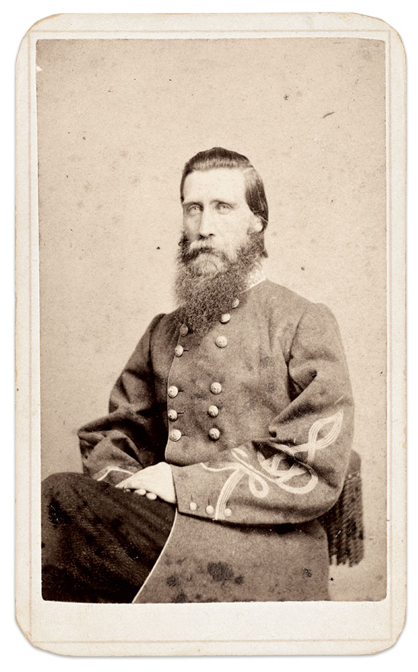 Major General John Bell Hood dispatched an aide with Law’s protest of the order for a frontal attack to Gen. Longstreet. Carte de visite by James A. Sheldon of New Orleans, La. The Liljenquist Family Collection at the Library of Congress.