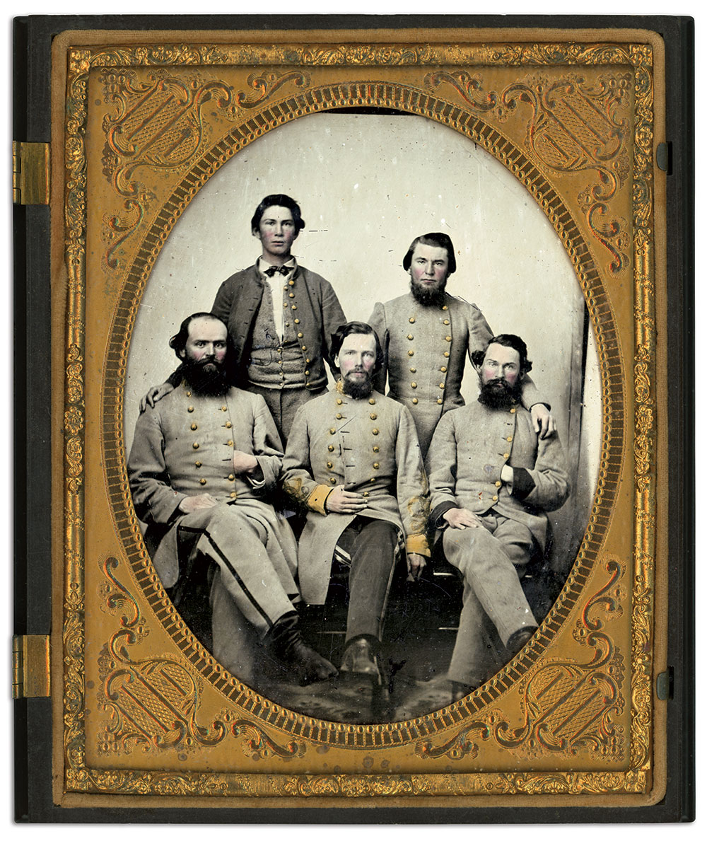 Brigadier General Law and his military family (Scroll to end of page for details). Half-plate ambrotype by an unidentified photographer.