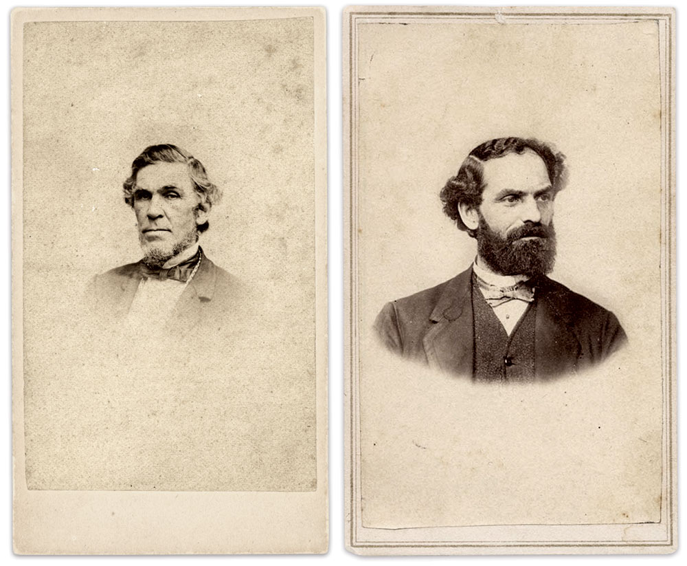 James T. Ames, left, and George Arms. Cartes de visite by James W. Black of Boston, Mass., left, and Knox of Chicopee, Mass., Courtesy The Horse Soldier.