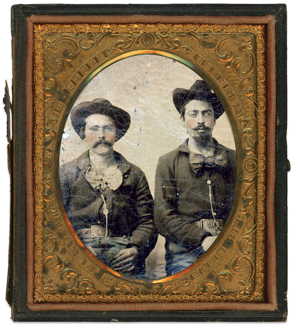 Gilbert, left, and Prosper Bowe. Sixth-plate tintype by an unidentified photographer.