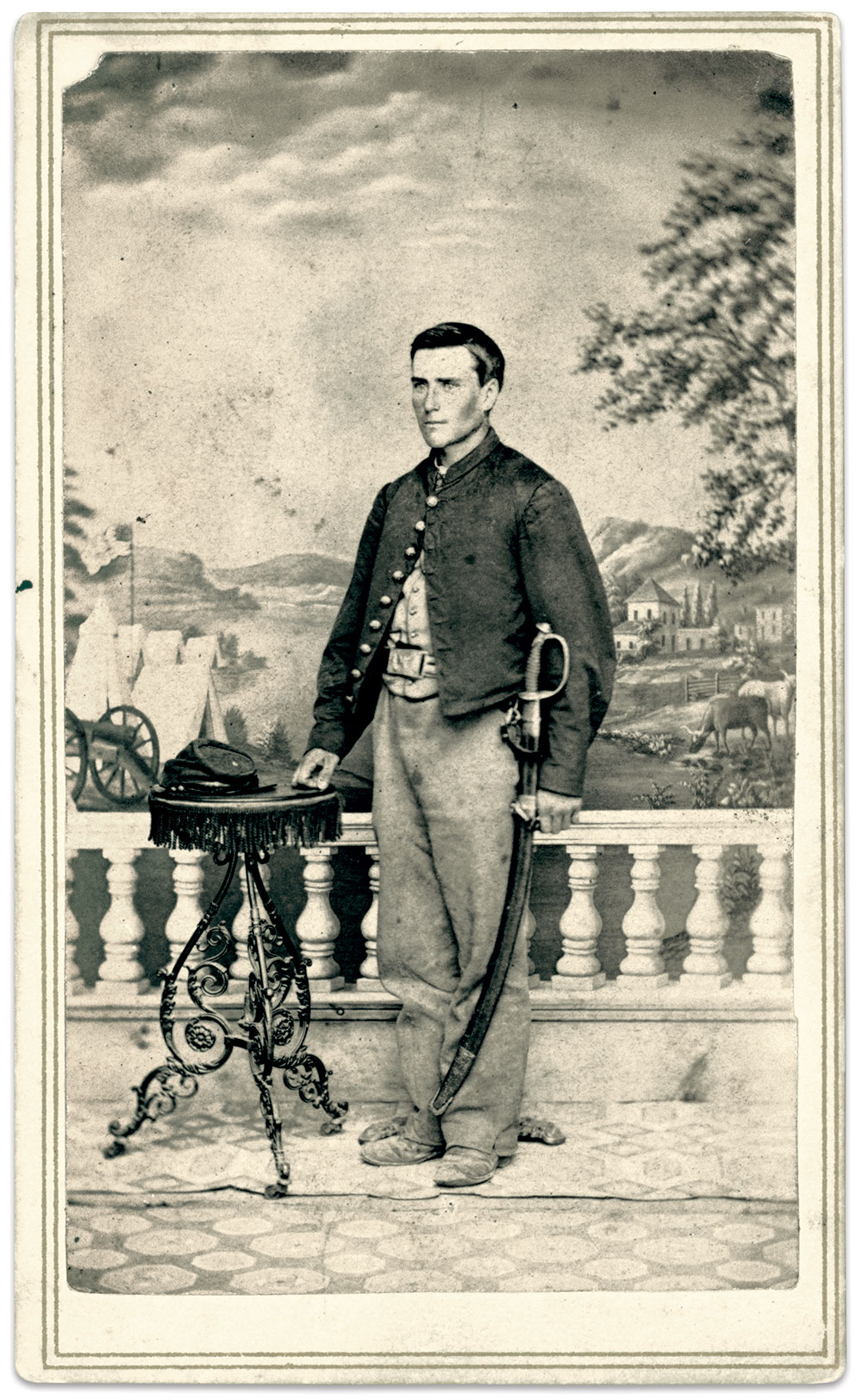 Private Reuben G. Gross (1843-1921) of Maine served in three home state regiments: the 11th and 19th infantries and the 1st Heavy Artillery. Carte de visite. The Liljenquist Family Collectionat the Library of Congress.